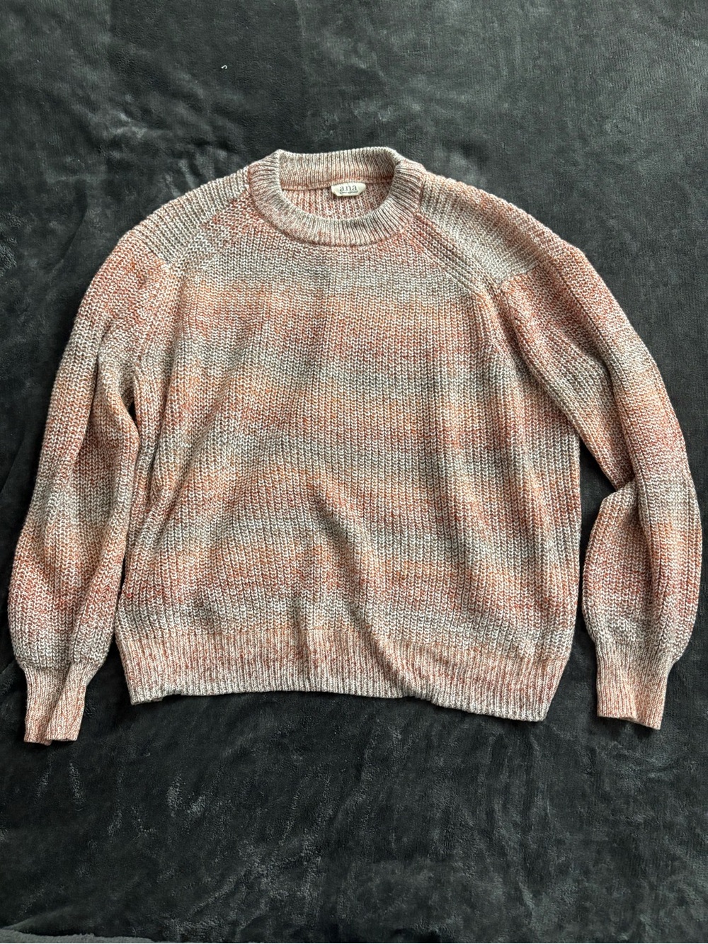 a.n.a Crewneck Sweater in Heathered Rust and Gray